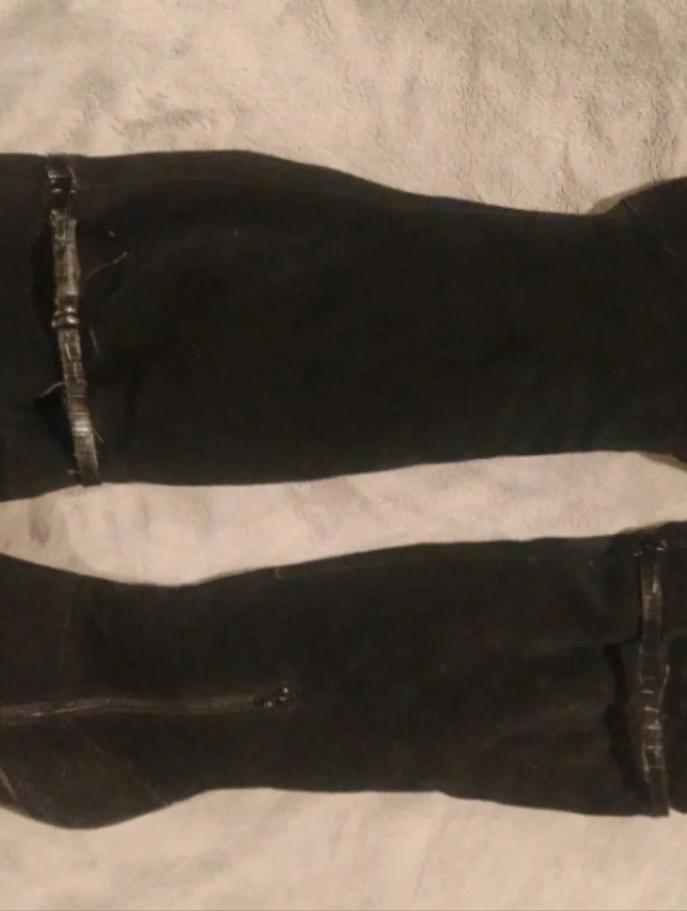 Nine & Co. Black Suede Over-The-Knee Heeled Boots Size 10